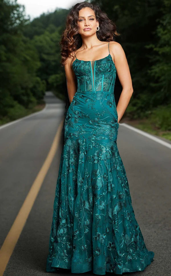 Jovani 38004 Dress, DARK GREEN / 14