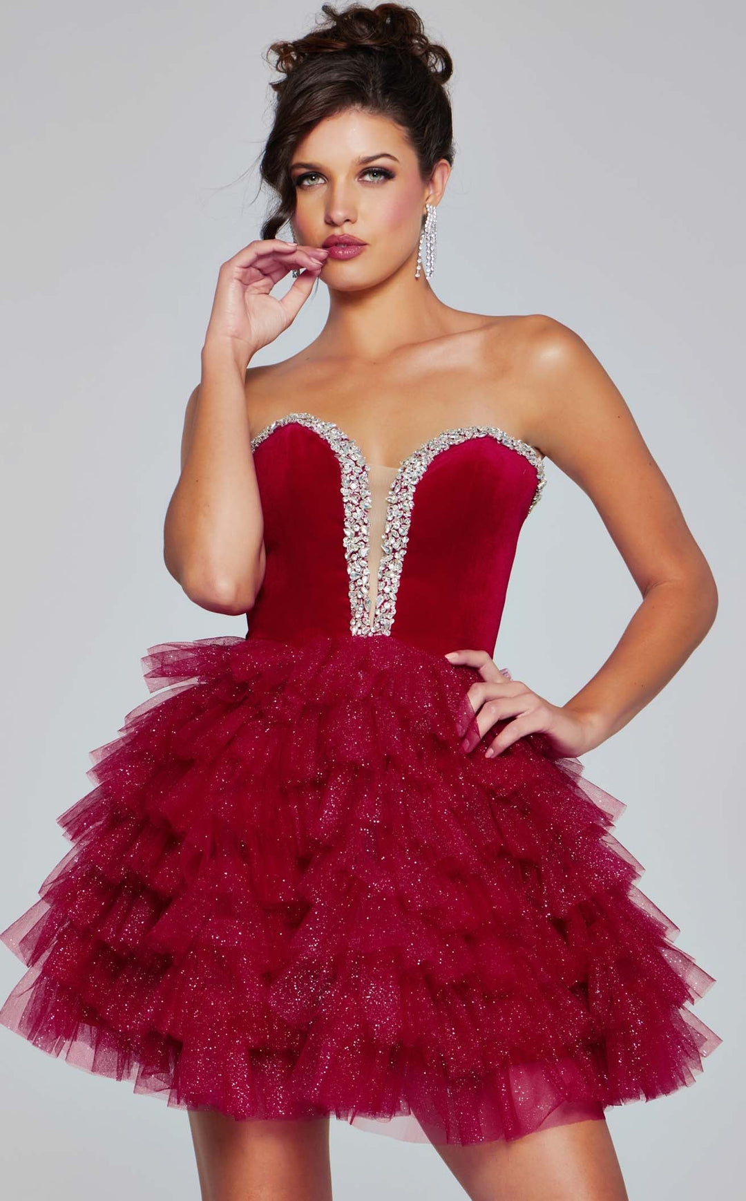 jovani red feather dress Jovani Prom Dresses