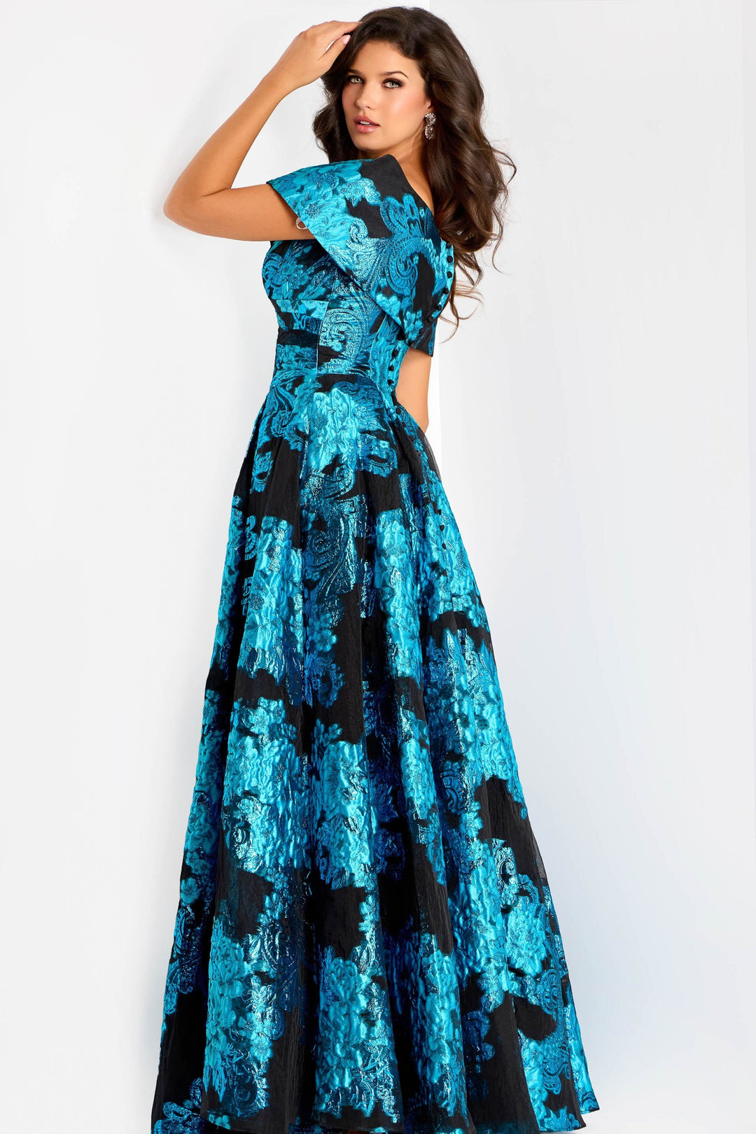 jovani peacock cocktail dress Jovani 47630 Dress Peacock/Black / 6