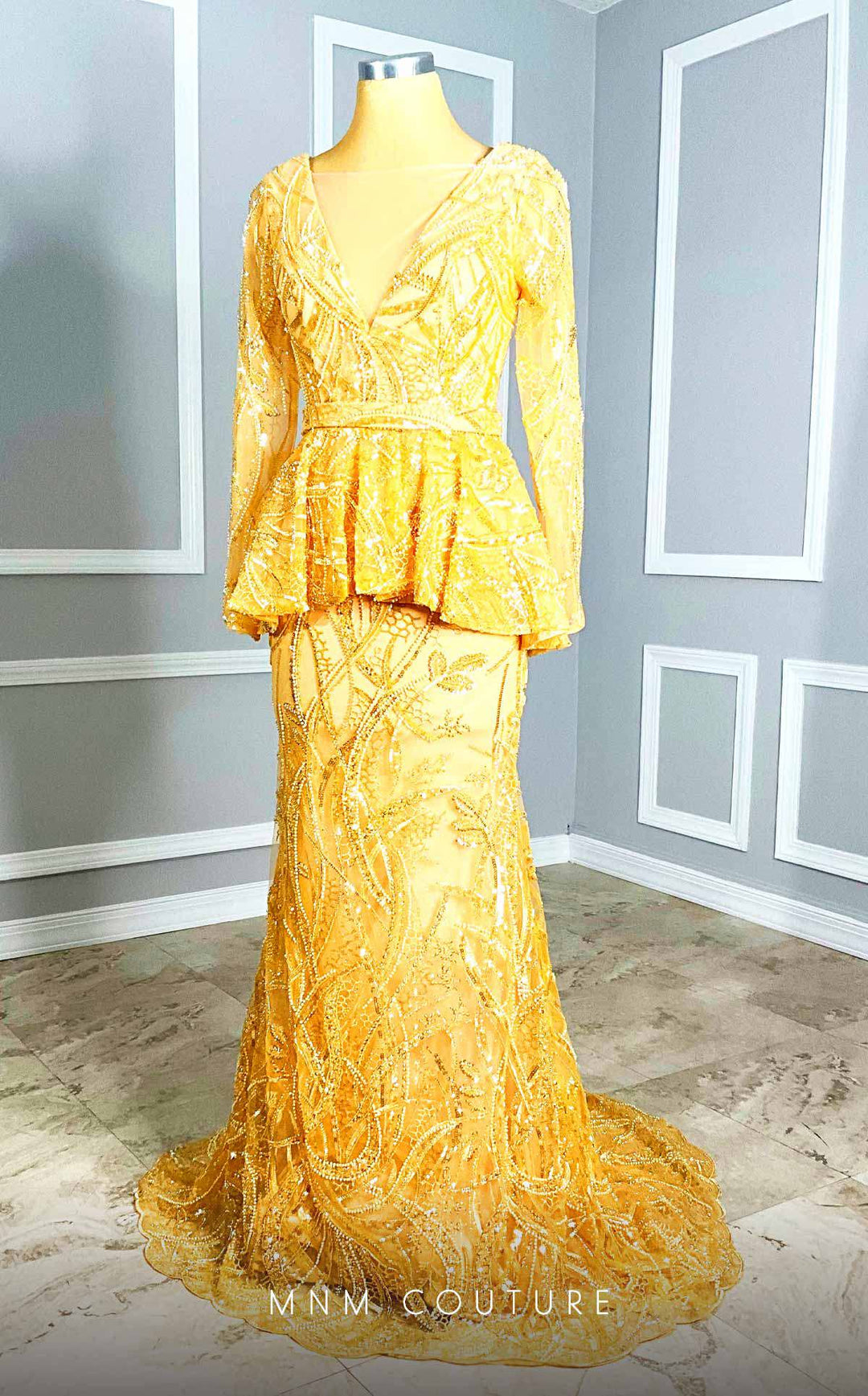 MNM Couture M1140 : Elegant Sequined Mermaid Dress - FOSTANI.com