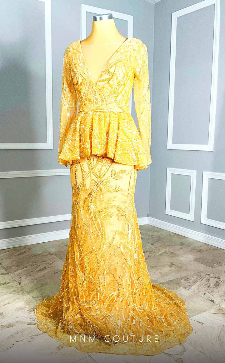 MNM Couture M1140 : Elegant Sequined Mermaid Dress - FOSTANI.com