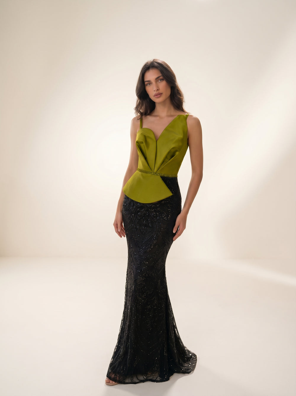 Modessa Couture M26714 Asymmetric Sweetheart Spaghetti Strap Two-Tone Peplum Evening Dress | FOSTANI Modessa Couture M26714 Asymmetric Sweetheart Spaghetti Strap Two-Tone Peplum Evening Dress | FOSTANI
