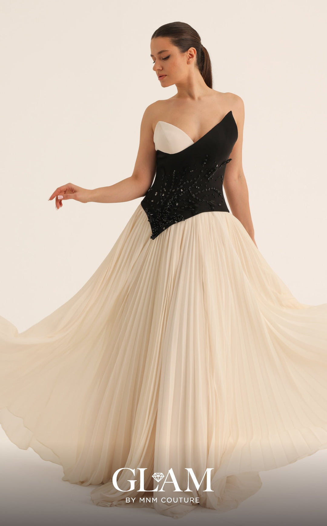 MNM Couture O07808 Sweetheart Strapless Corset Bodice Couture Dress
