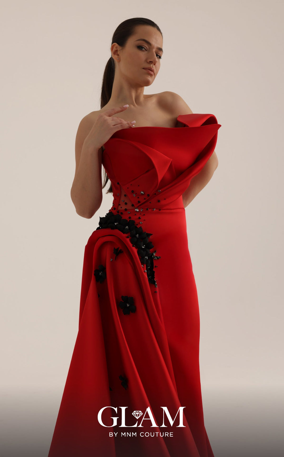 mnm couture red dress MNM Couture F02906 - Long Mermaid Dress