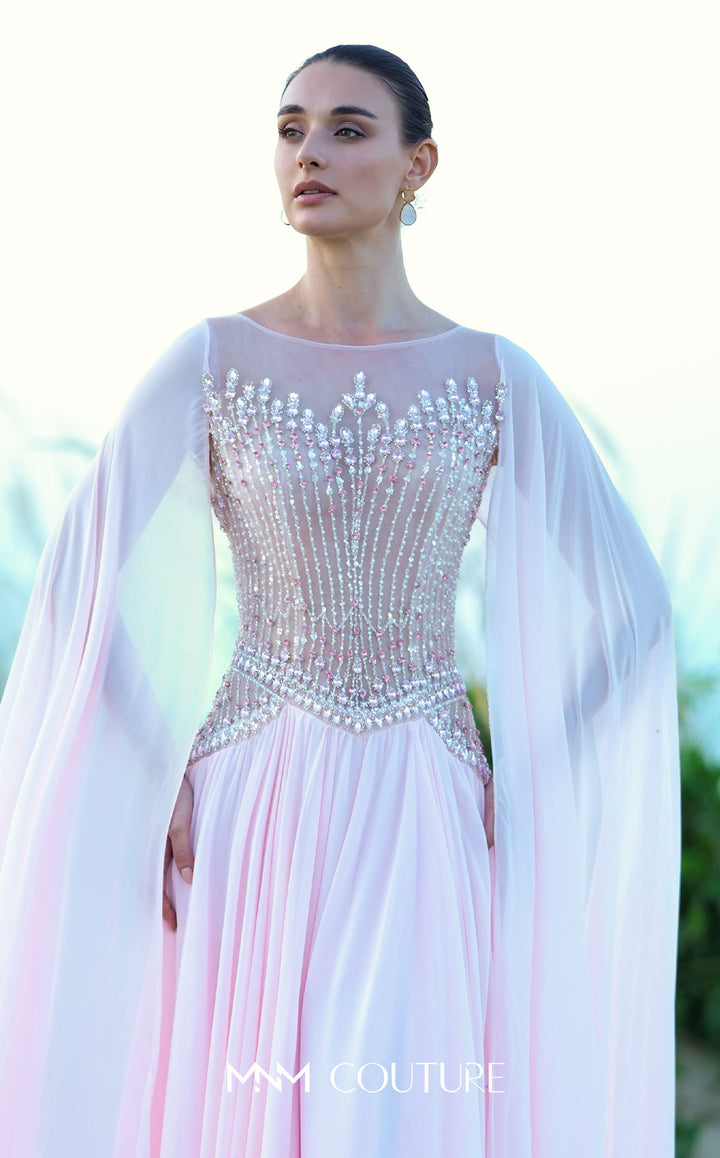 MNM Couture O09004 evening gown, beaded bodice detail