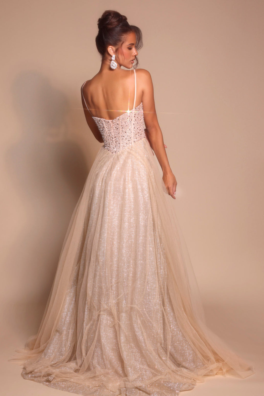 portia and scarlett champagne dress PS26126 2 / Champagne