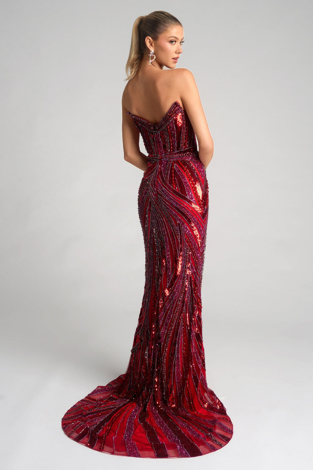 1000 prom dress Beaded Fitted Formal Long Prom Dress Adora Design 3393 Icy Silver / 8