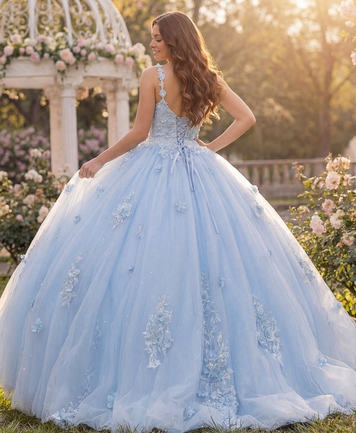 Jovani Q39393 Quinceañera Dress with Floral Appliques