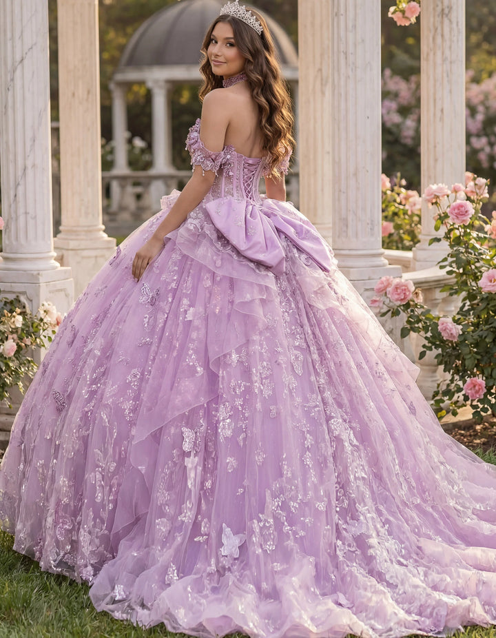Jovani Q48441 Ball Gown with Off Shoulder Corset