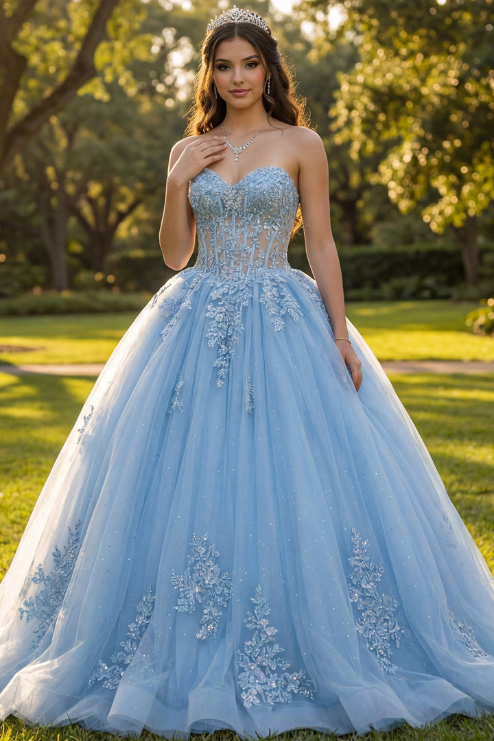 Jovani Q49712 Quinceañera Ball Gown with Embellished Corset