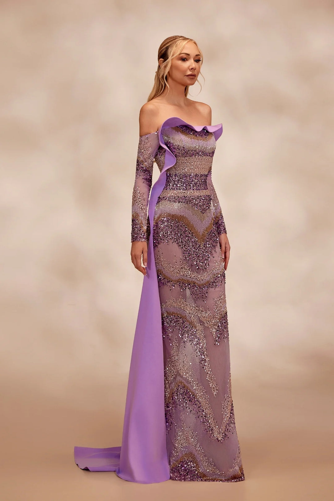 Reverie Couture RTW22 Off-the-Shoulder Couture Dress Lavender / 0
