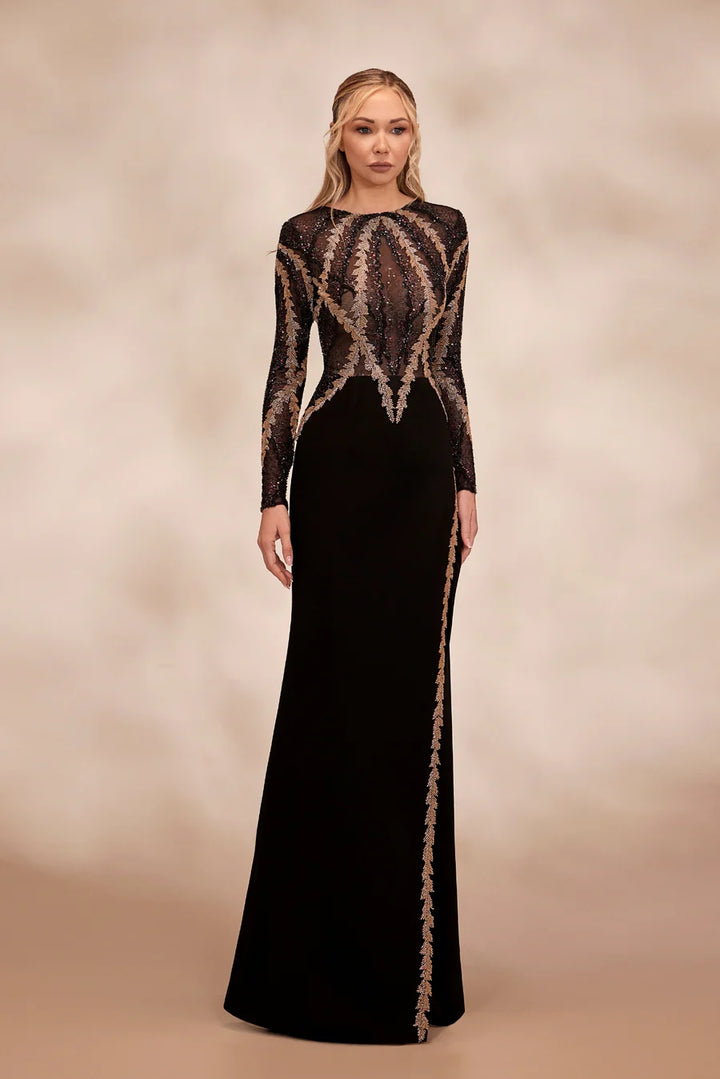 Reverie Couture RTW9 Illusion Neckline Couture Dress Black / 8