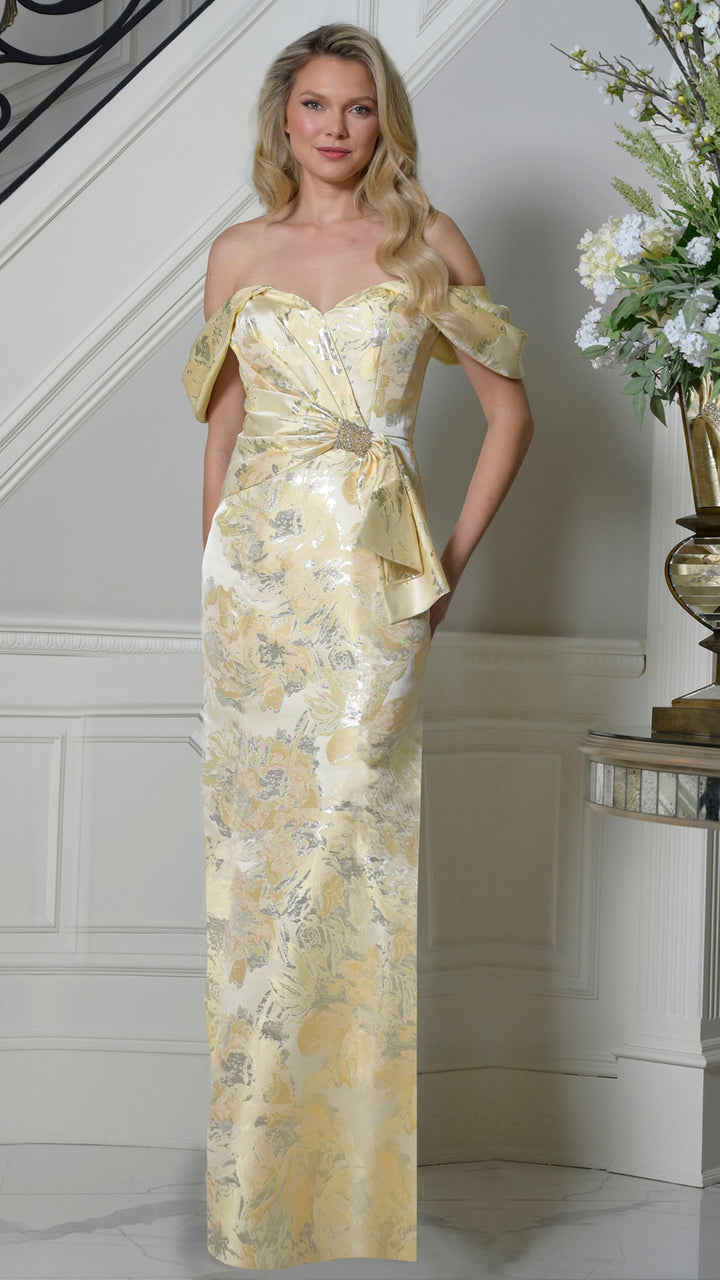 Rina Di Montella RD3503-1 Sweetheart Off-the-Shoulder Floor-Length Mother of the Bride Dress