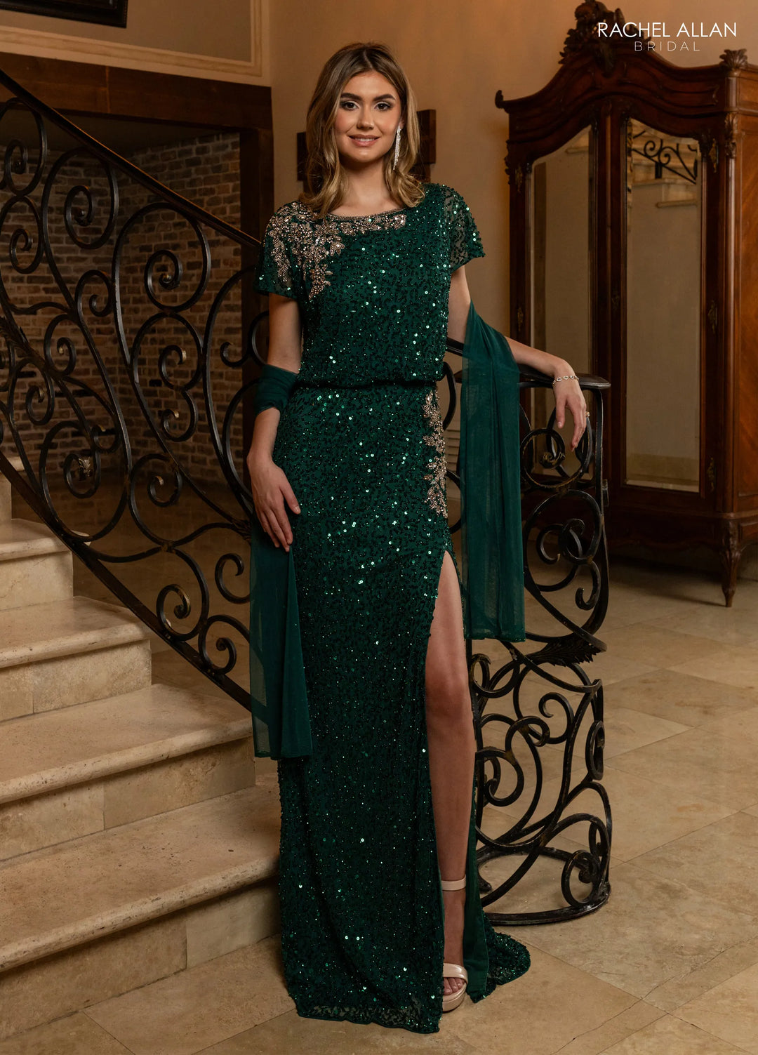 Rachel Allan RB8210 Boat Neck Short Sleeve Beaded Mother of the Bride Dress | FOSTANI Rachel Allan RB8210 Boat Neck Short Sleeve Beaded Mother of the Bride Dress | FOSTANI