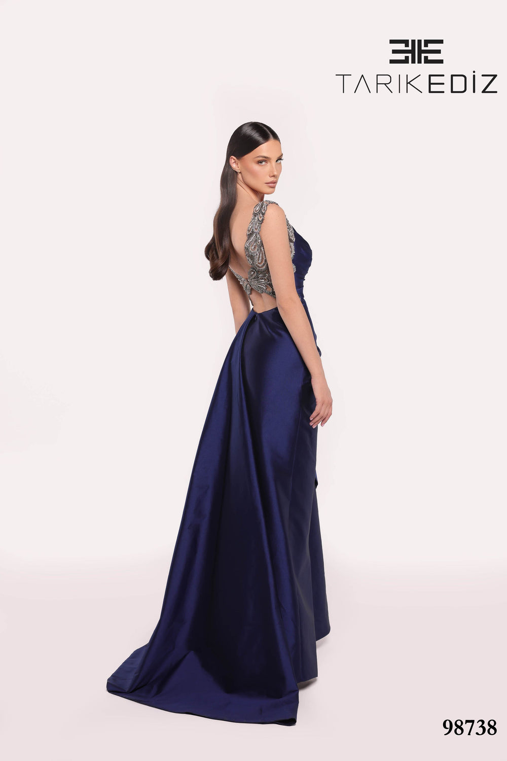 tarik ediz navy blue dress Tarik Ediz 99140 Long Formal Dress Navy / 8