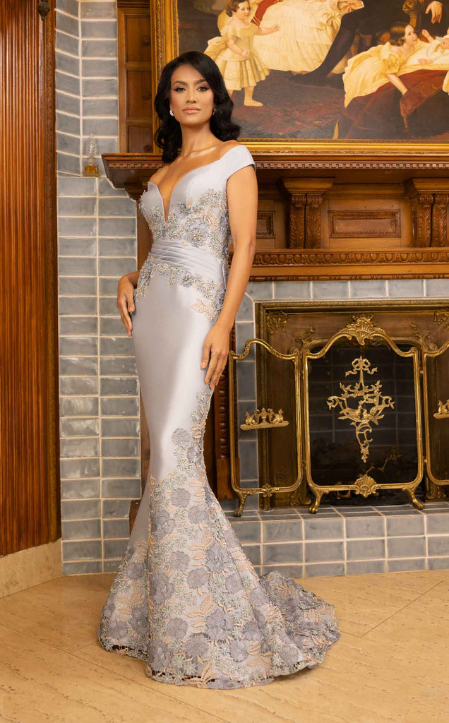 denim and lace wedding dress Terani 242E3137 Baton Rouge The perfect Purple dress creating an elegant and Select Size:child-4