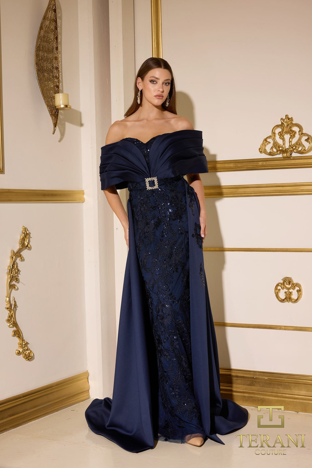 Terani 252E5124 Dress Dark Navy / 14 Terani 252E5124 Dress Dark Navy / 14
