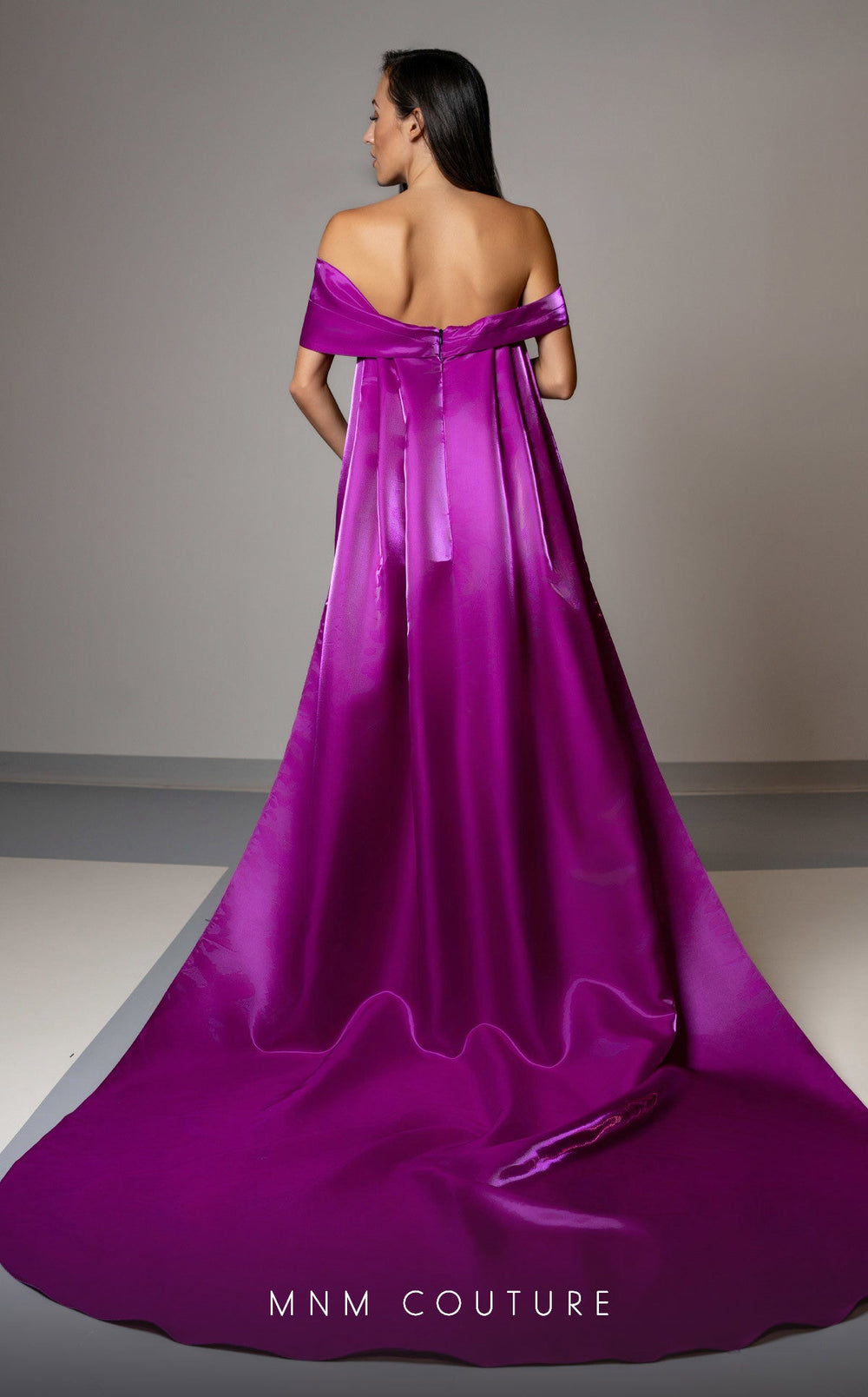MNM Couture V07387 : Off-Shoulder Column Gown with Attachable Skirt - FOSTANI.com