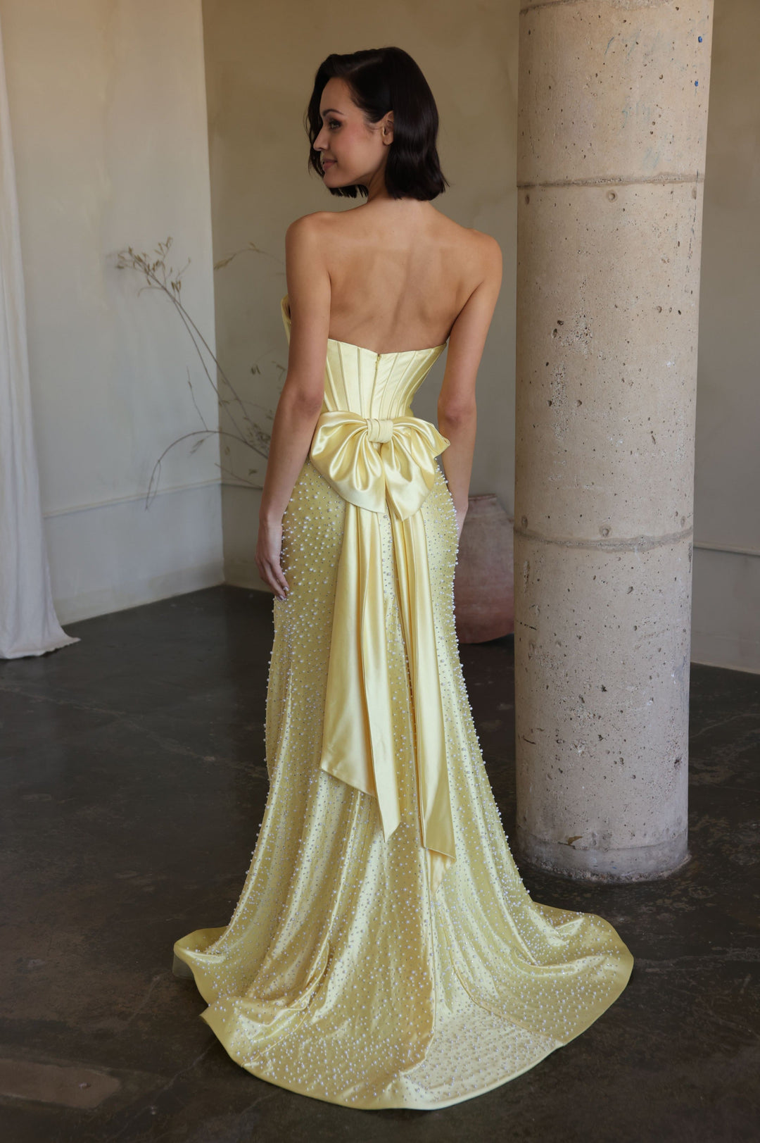 Ava Presley 42513 Beaded Pearl Prom Dress Lace Up Back | FOSTANI Ava Presley 42513 Beaded Pearl Prom Dress Lace Up Back | FOSTANI