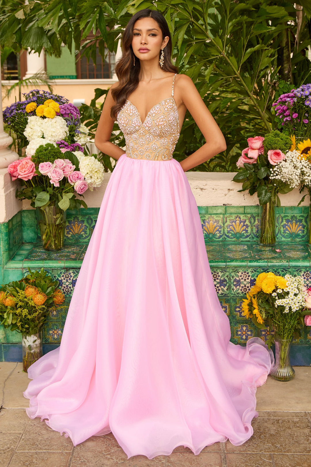 Ava Presley 47243 - Teen Pageant  Couture Ballgown Beaded Bodice - FOSTANI.com