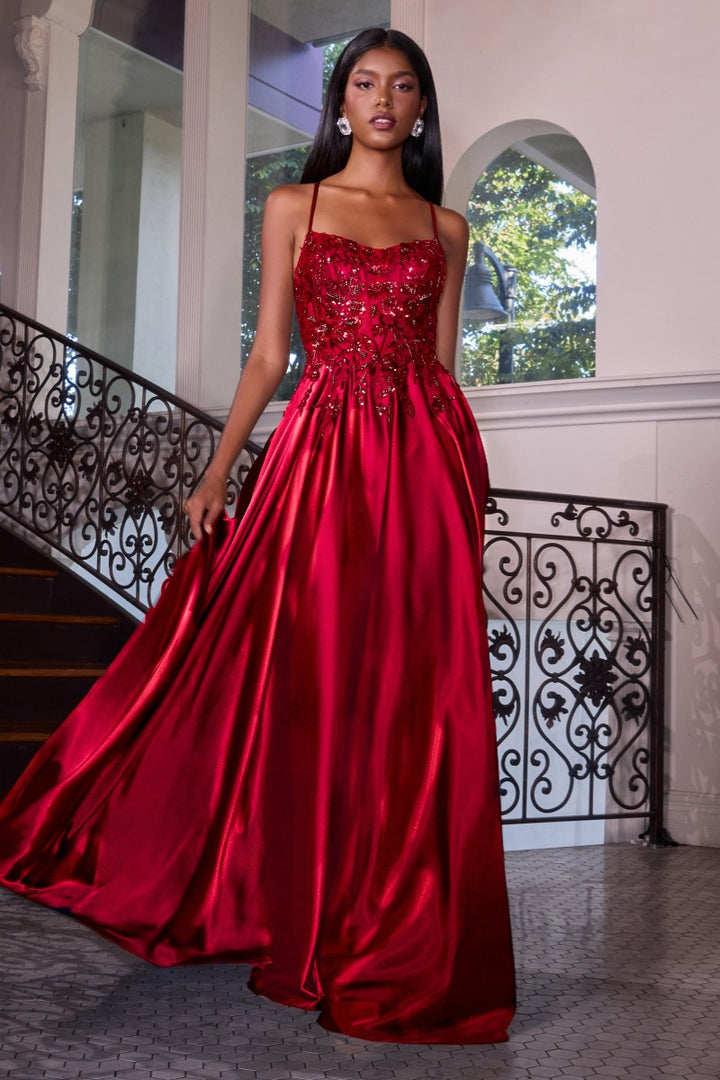 Ladivine C179 A-line prom dress front view, fourth color