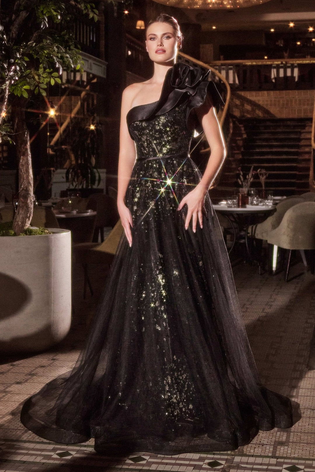 cinderella divine black dress CC2358 Cinderella Divine -CDS503 Beaded Chiffon