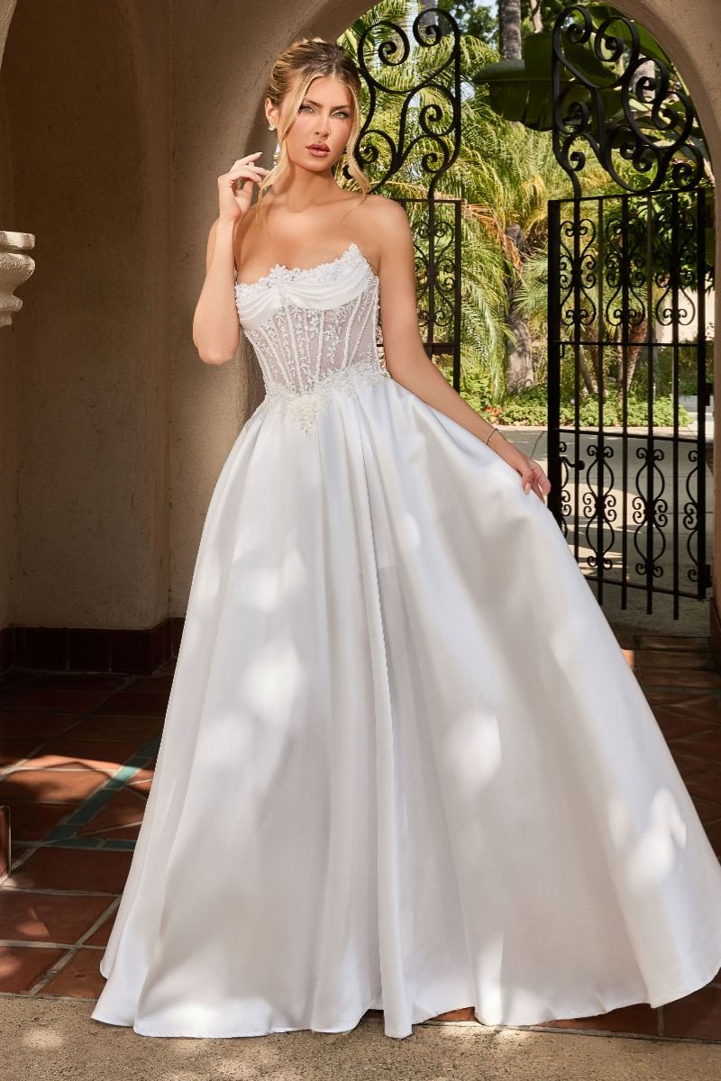 sweetheart neckline corset dress Embellished Corset Dress with Floral Appliques Q44559
