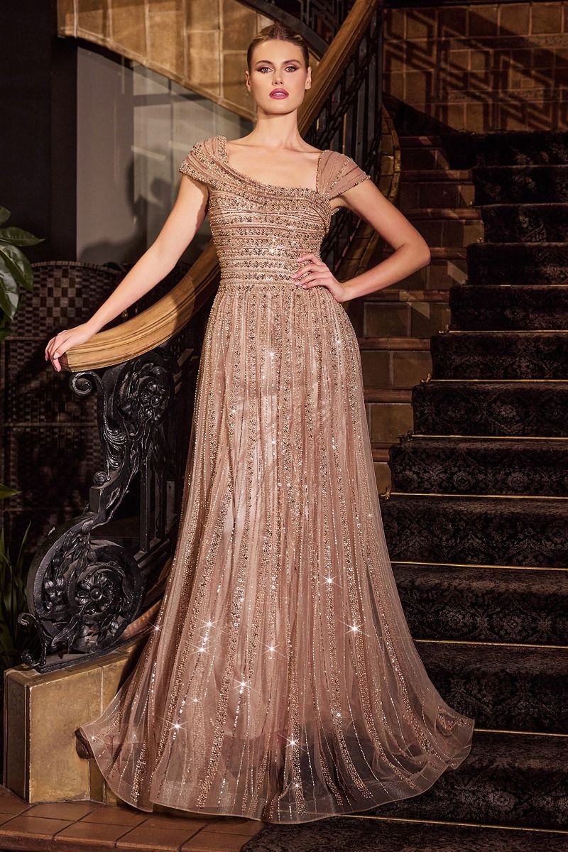 Ladivine CD0238 Shimmering Sequins Evening Dress