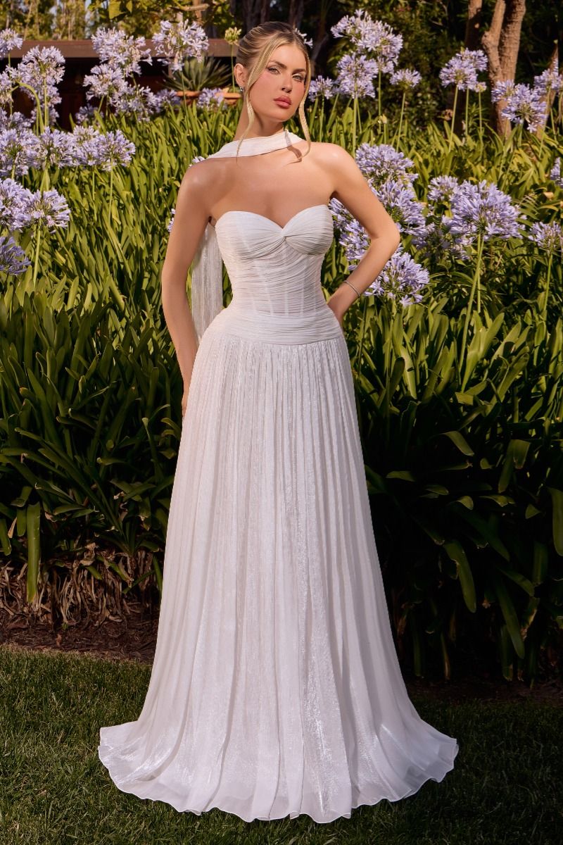 Ladivine CD414W Strapless Corset Bridal Dress OFF White / 2