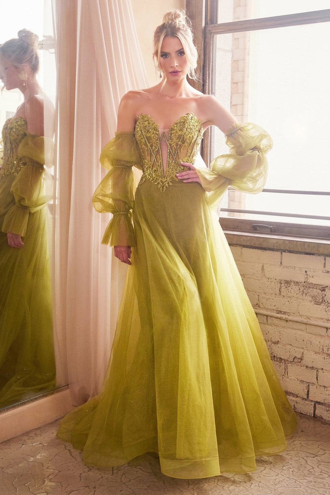yellow ladies dress Ladivine CD830 Dress
