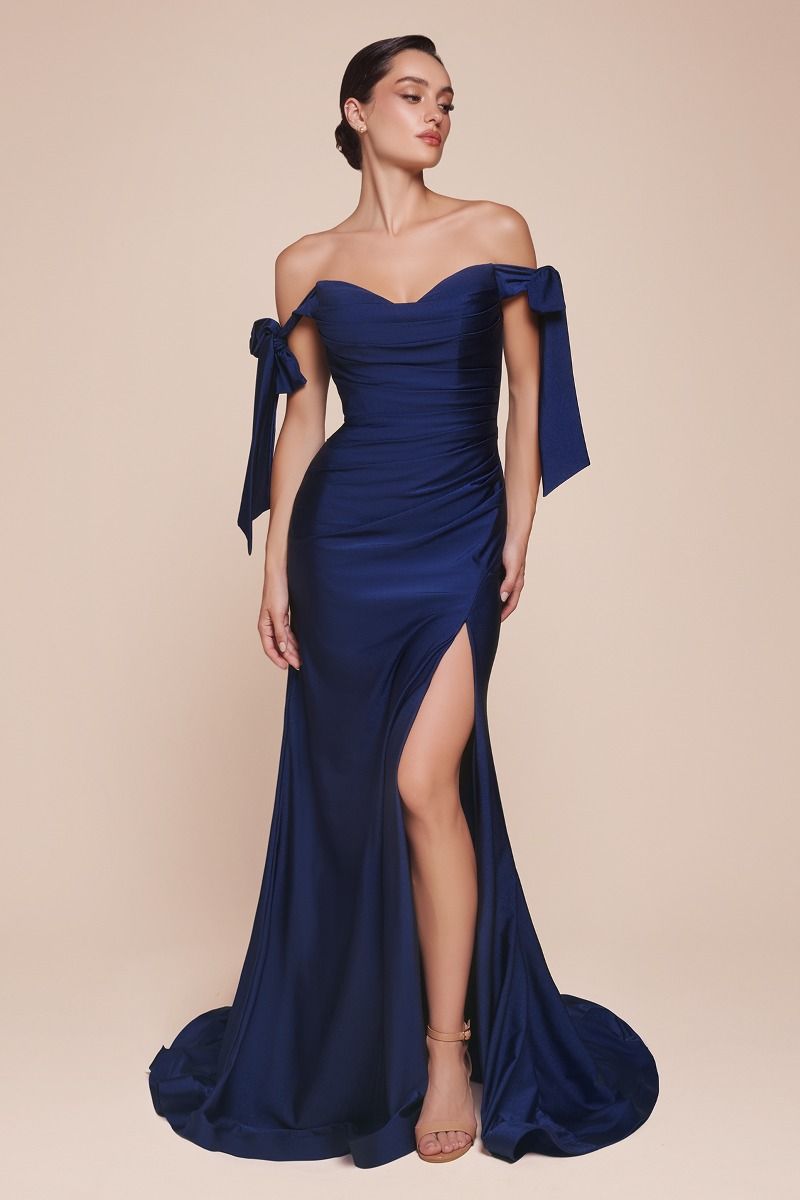 off the shoulder navy prom dress Ladivine CD943 Sweetheart Pleated Waist 2026 / 14 Denim blue suits Variant:Sweetheart Pink Small Creates soft movement and What To Wear To