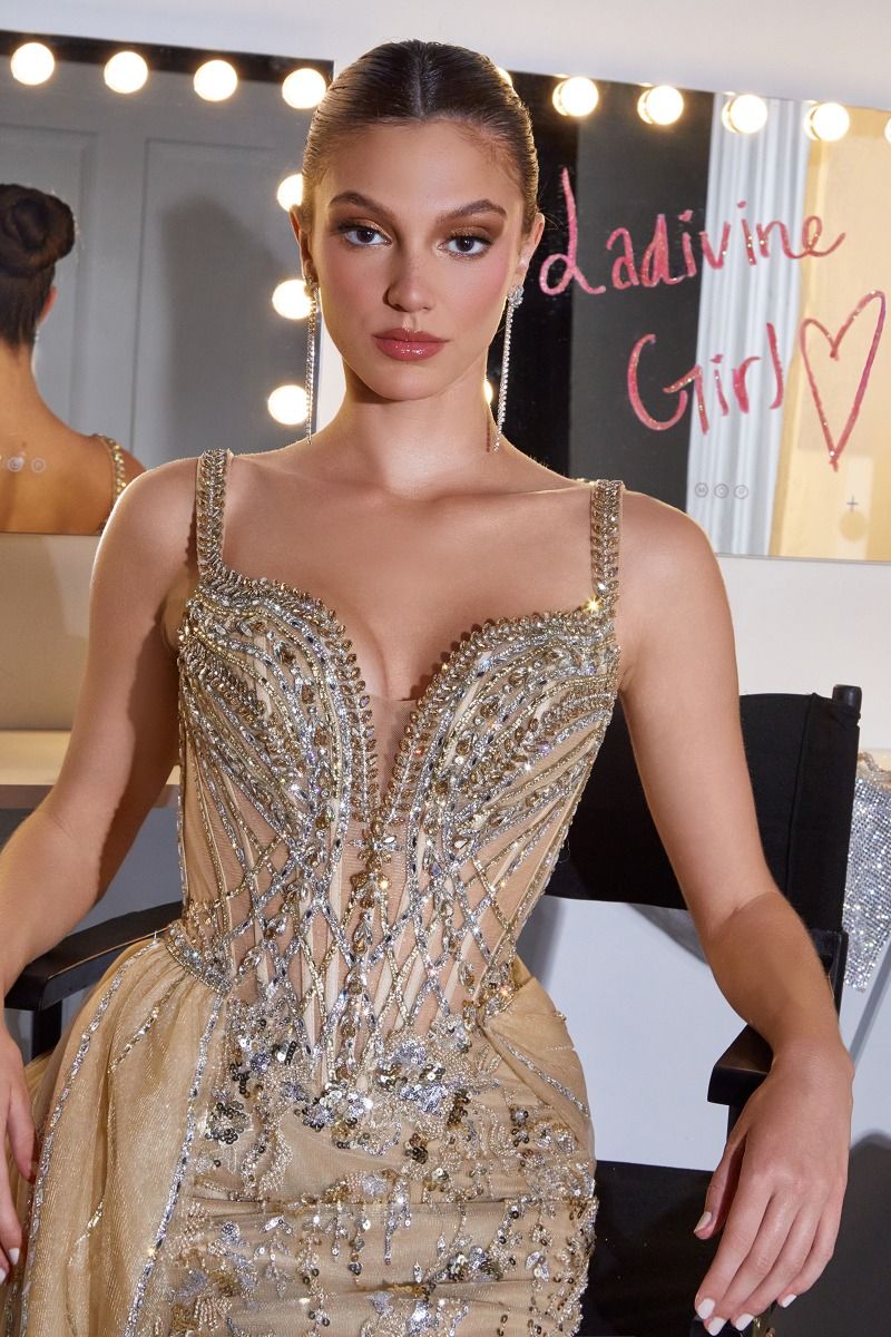 Ladivine CDS570 Crystal Beaded Off-Shoulder Prom 2026 Dress, ENGLISH VIOLET / 4