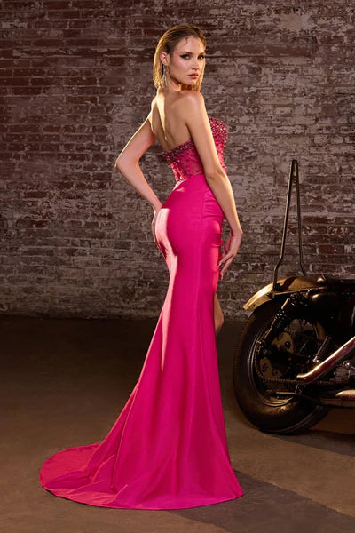 Ladivine CW301 Strapless Sleeveless Sheer Corset Prom Dress 2026 - FOSTANI.com