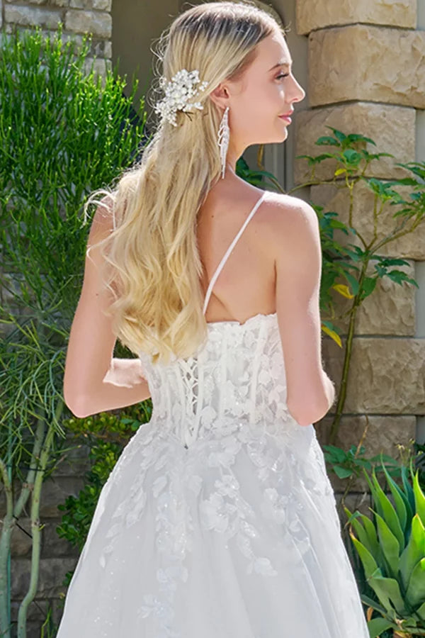 embellished a line wedding dress Ivory A-Line Bridal Gown with Embellished Corset and Seamless Skirt Flow Plus Size