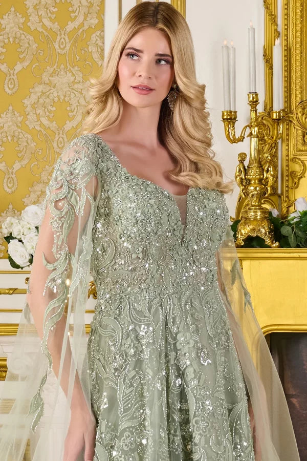 green and gold mother of the bride dresses Emerald Green Lace Sequined Mother of the Bride Emerald Green prom dress with Oversknots and Sheer Neckline