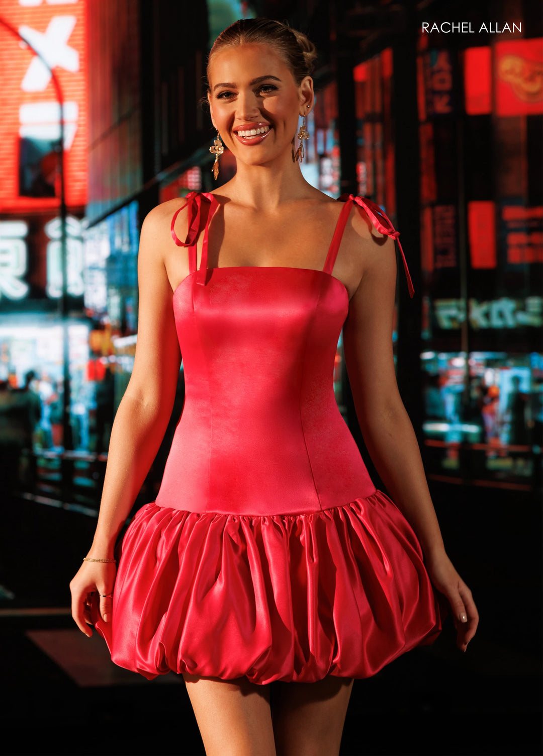 bubble homecoming dresses VTsiERY Short Homecoming Dress with Bow Satin Bubble Strapless Prom Gowns A-Line Cocktail Party Black Customized at Amazon Women's Clothing store