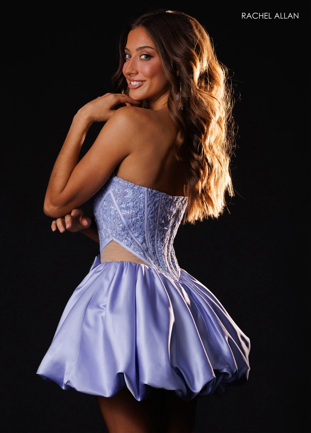 Rachel Allan 40766 Strapless Corset Bodice Bubble Skirt Homecoming Dress