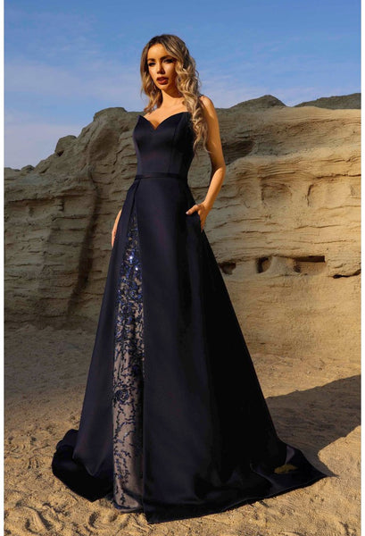 Terani J5106 Strapless Sweetheart Ball Gown Dress, MIDNIGHT / 4