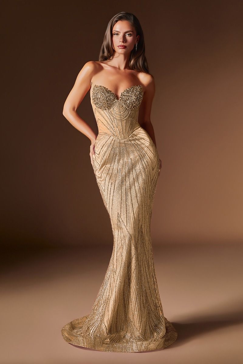 Ladivine J903 Strapless Sweetheart Corset Mermaid Dress