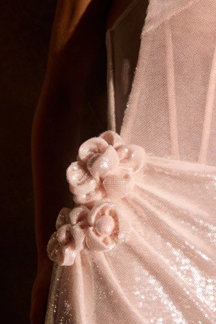 Ladivine J905 Sequin Rosette Corset Prom 2026 Dress Size 2 only