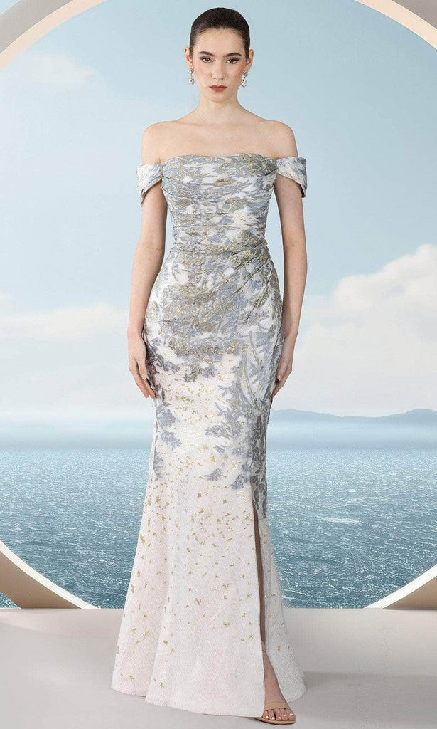 pewter prom dress Pewter full length ball gown prom dress