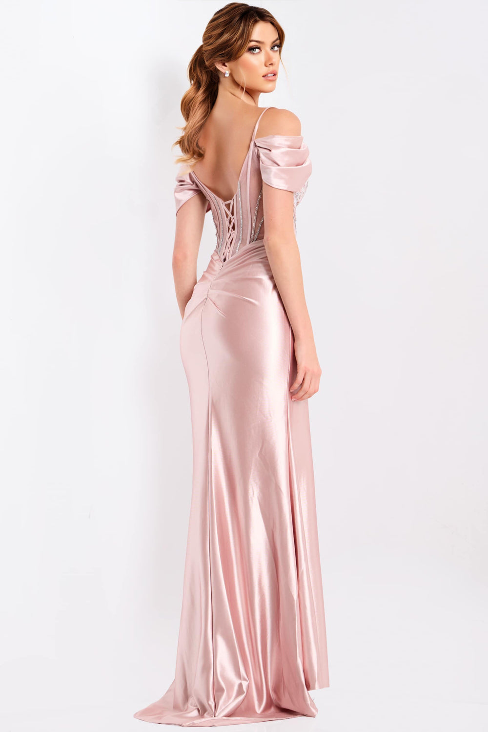 Jovani 49719 Off-Shoulder Satin Prom Dress 2026 - FOSTANI.com