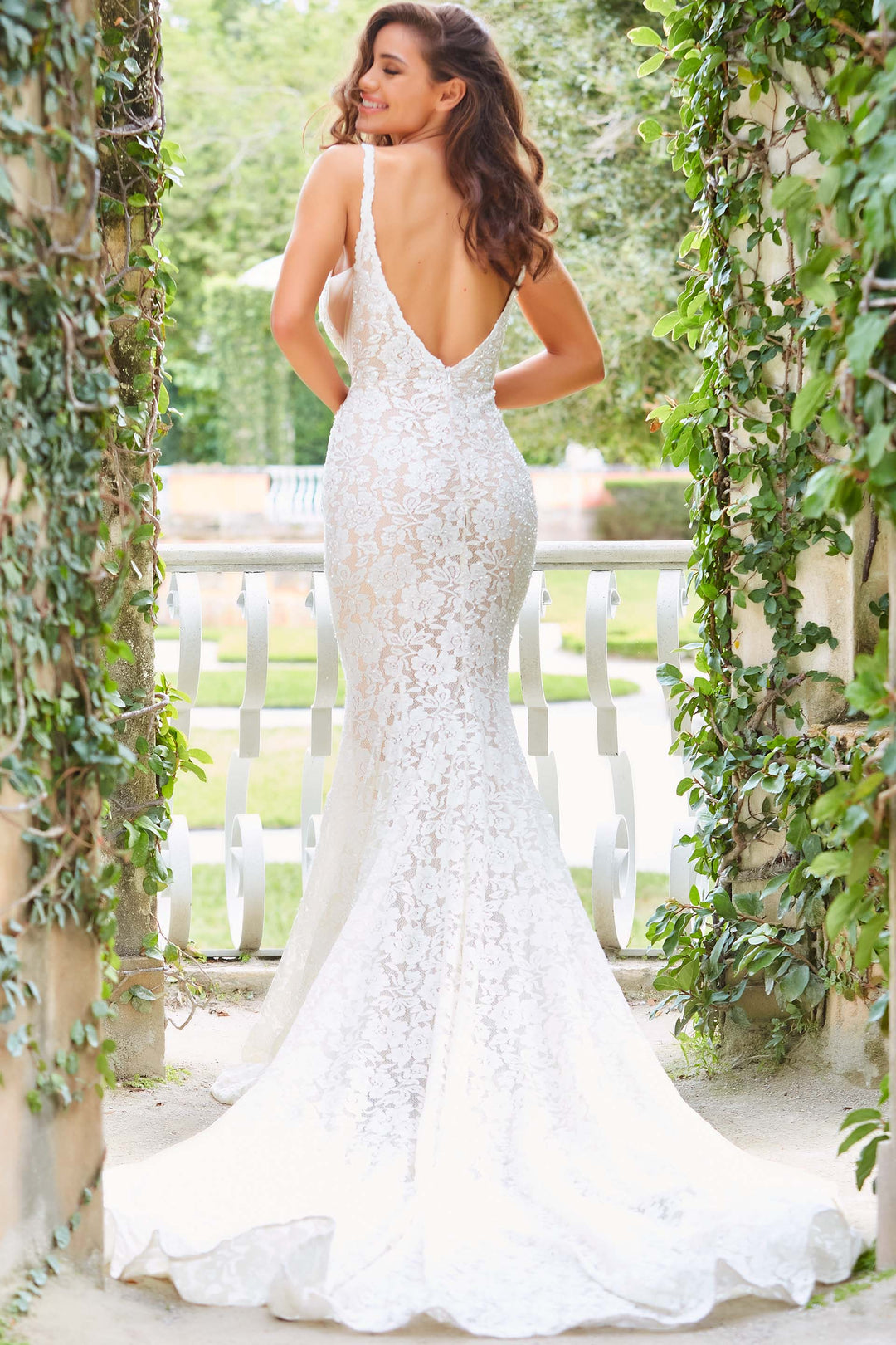 Jovani JB03864 Ivory Lace Wedding Dress - FOSTANI.com