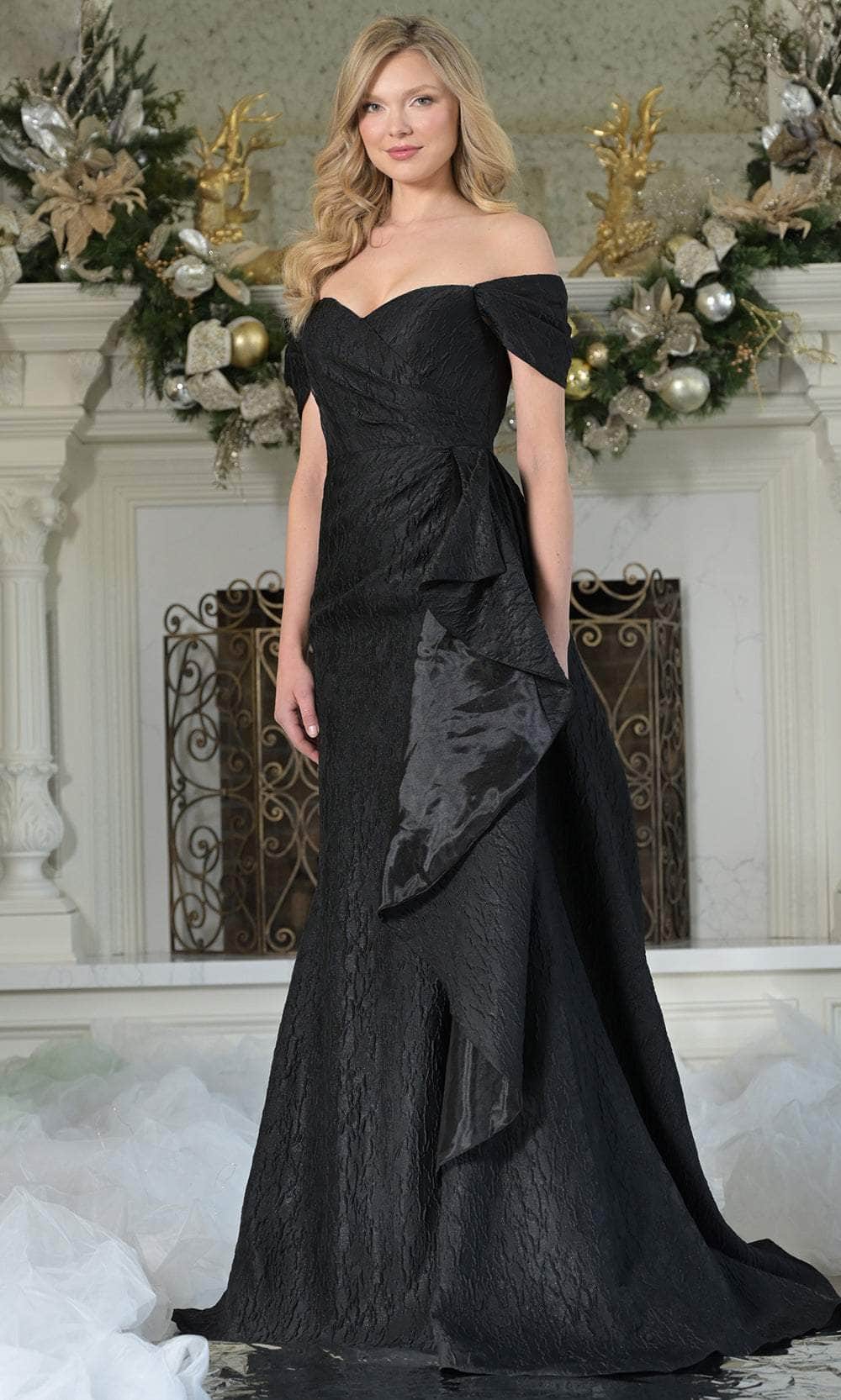 black off the shoulder mother of the bride dress Alexander by Daymor 2052F24