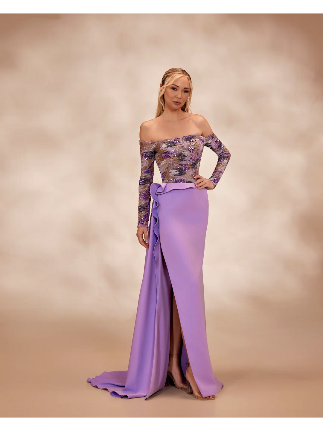Reverie Couture RTW24 Off-the-shoulder Couture Dress Lavender / 8