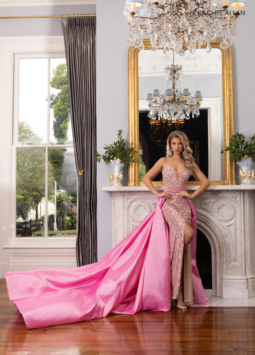 Beaded Sequin Prom Gown by Rachel Allan OVL1000 | Formal Dress Shops CANDY PINK / 8 Beaded Sequin Prom Gown by Rachel Allan OVL1000 | Formal Dress Shops CANDY PINK / 8
