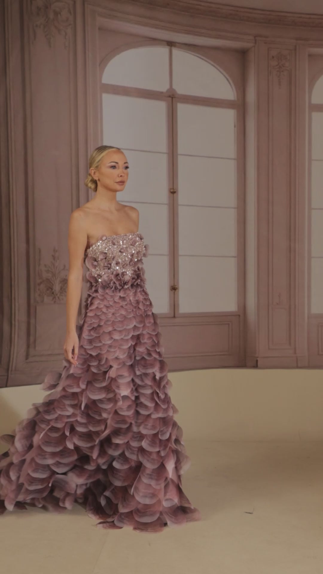 Reverie Couture FW271 3D Floral Applique Dress