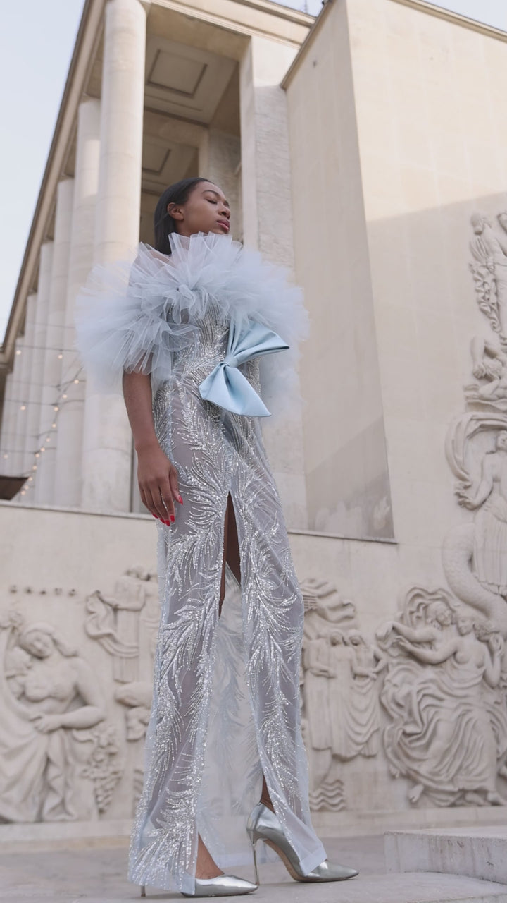 Abdo Aoude SS13 Shimmering Mesh Couture Dress