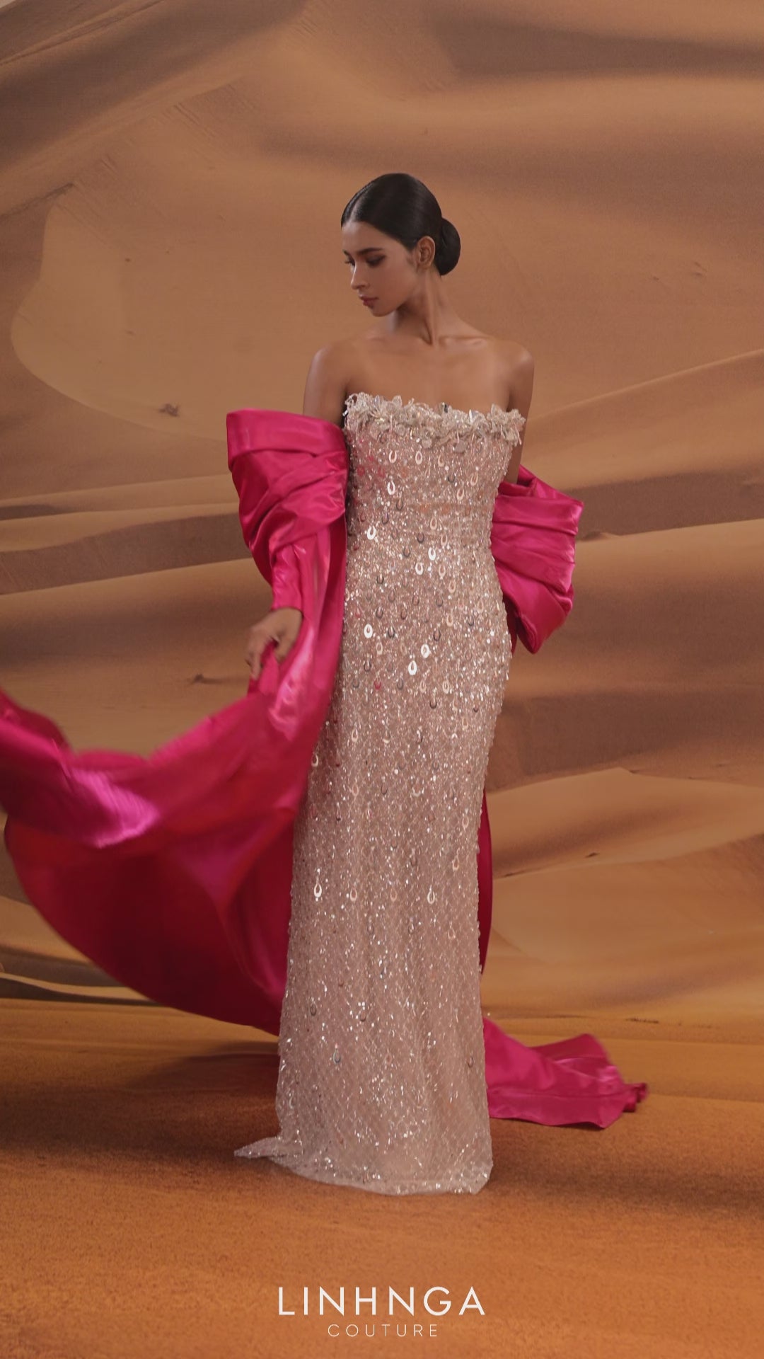 Linh Nga LXBCT191 Couture Beaded Dress