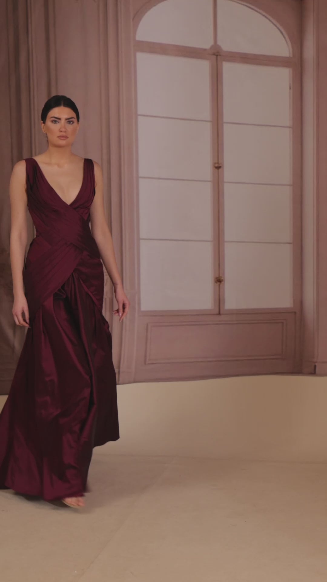 Reverie Couture FW282 Sleeveless Taffeta A-Line Dress
